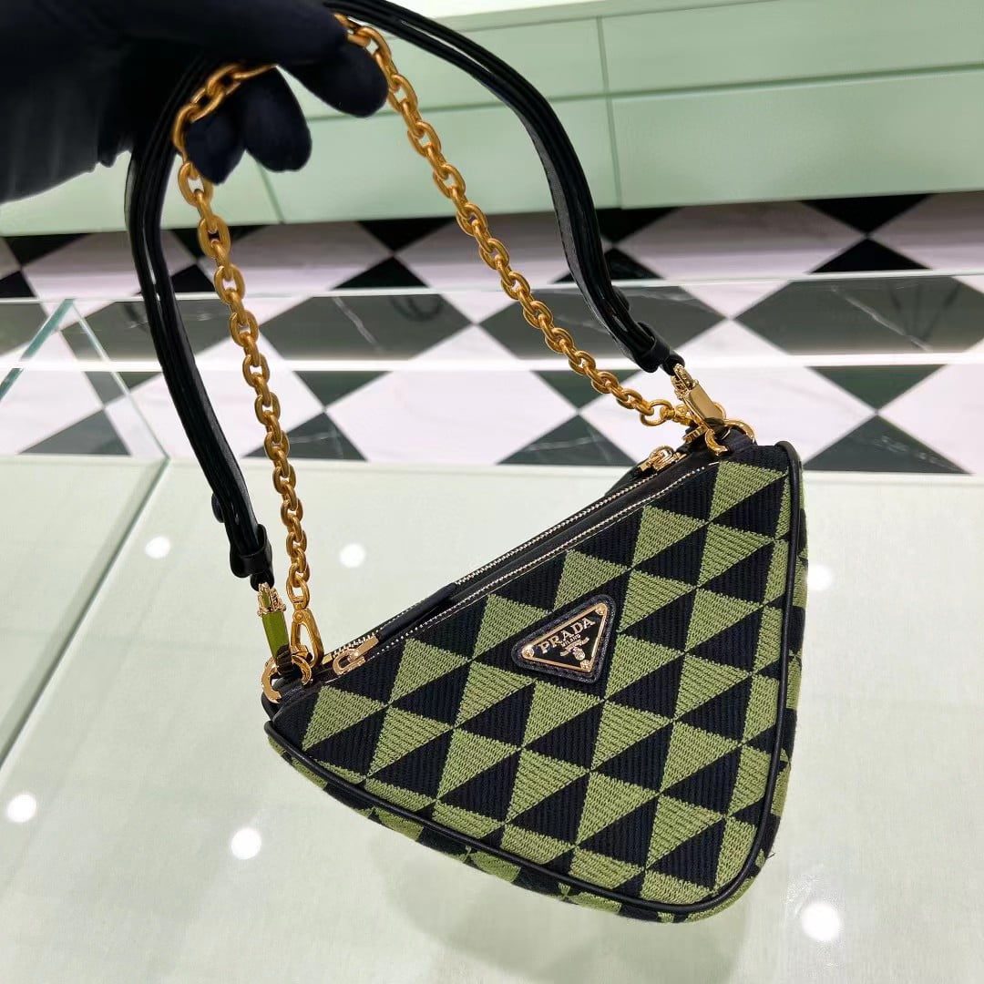 Prada Symbole Embroidered Fabric Bag 1BC176 view 8