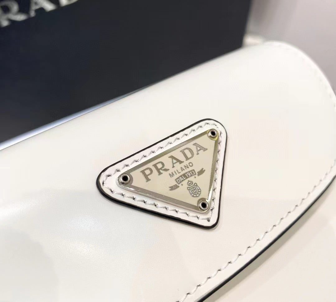 Prada Cleo Brushed Leather Mini Shoulder Bag with Flap view 13