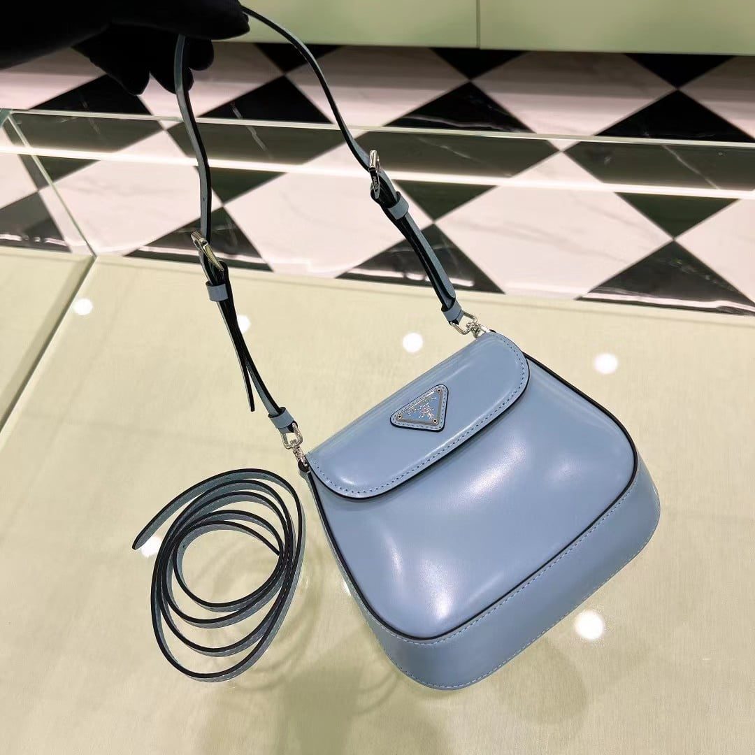 Prada Cleo Brushed Leather Mini Shoulder Bag with Flap view 2