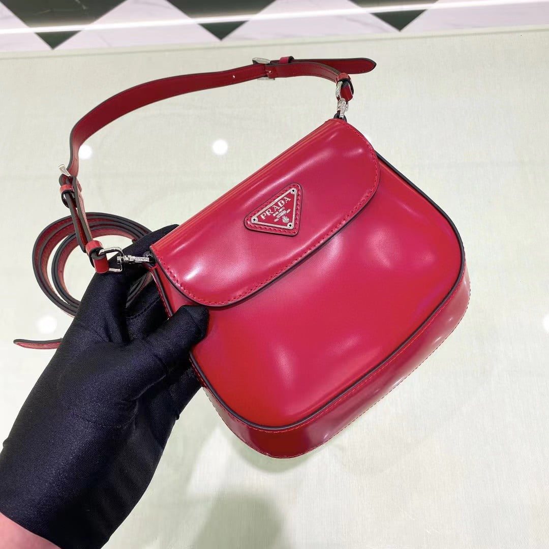 Prada Cleo Brushed Leather Mini Shoulder Bag with Flap view 5
