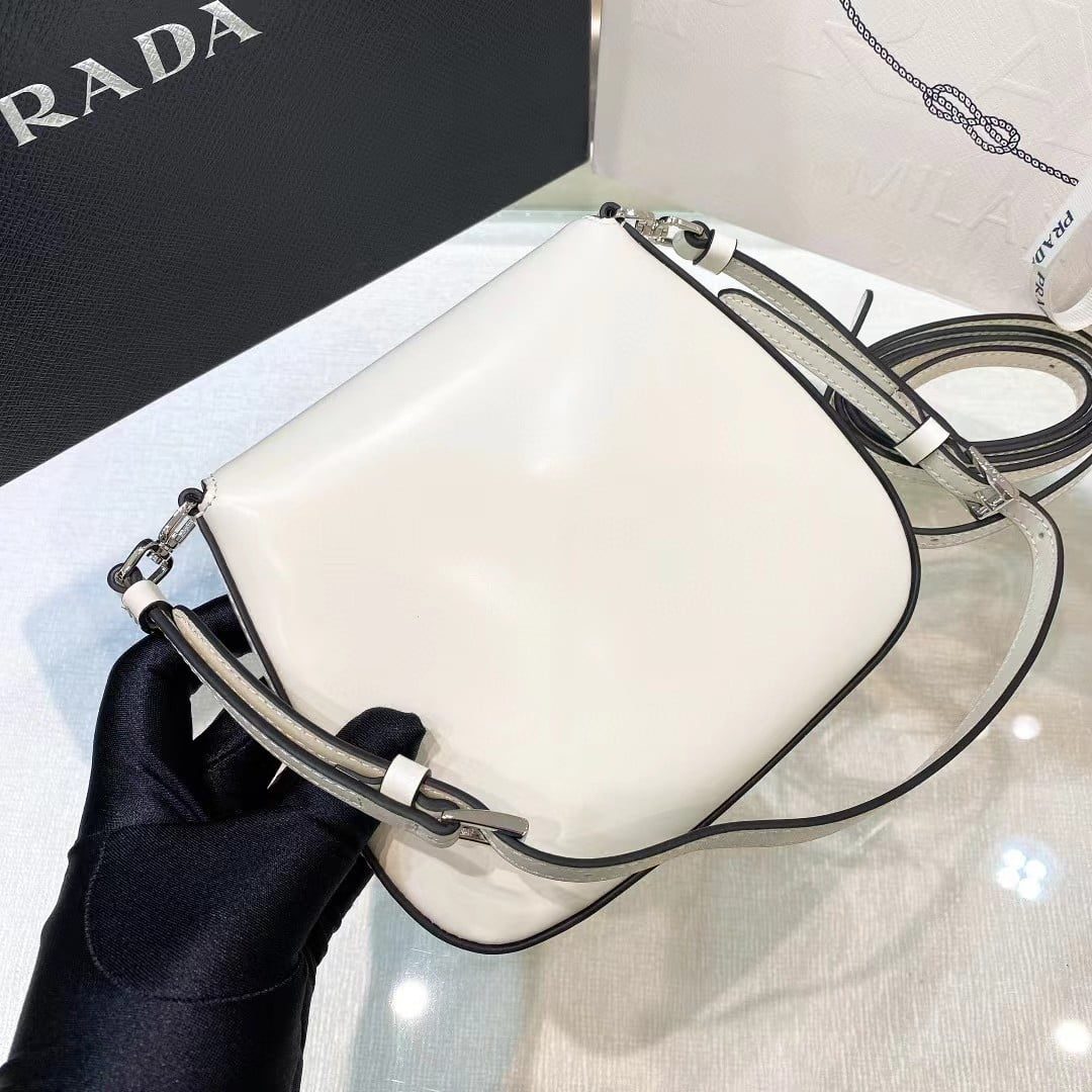 Prada Cleo Brushed Leather Mini Shoulder Bag with Flap view 7