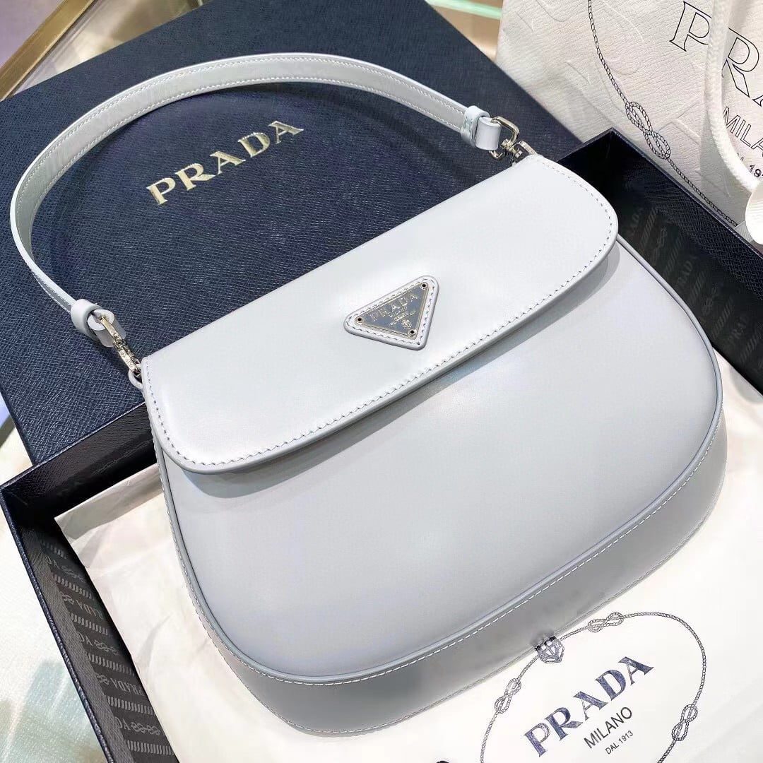 Prada Cleo Brushed Leather Shoulder Bag with Flap view 1