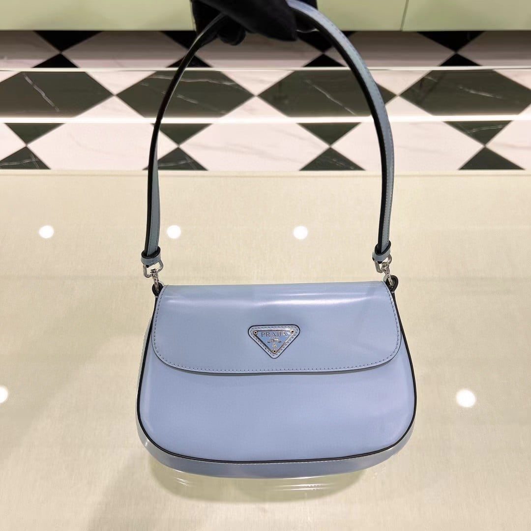 Prada Cleo Brushed Leather Shoulder Bag with Flap view 3