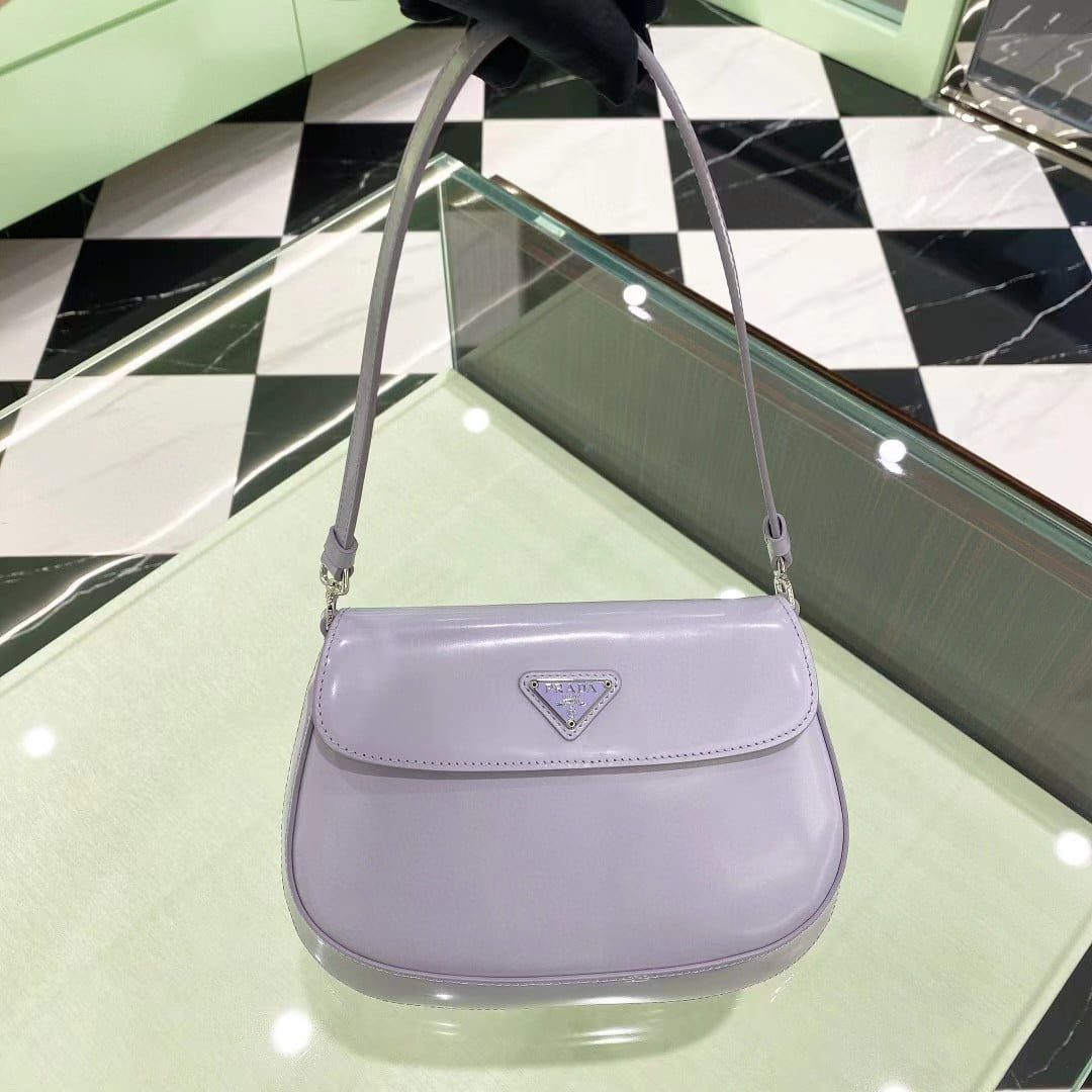 Prada Cleo Brushed Leather Shoulder Bag with Flap view 4
