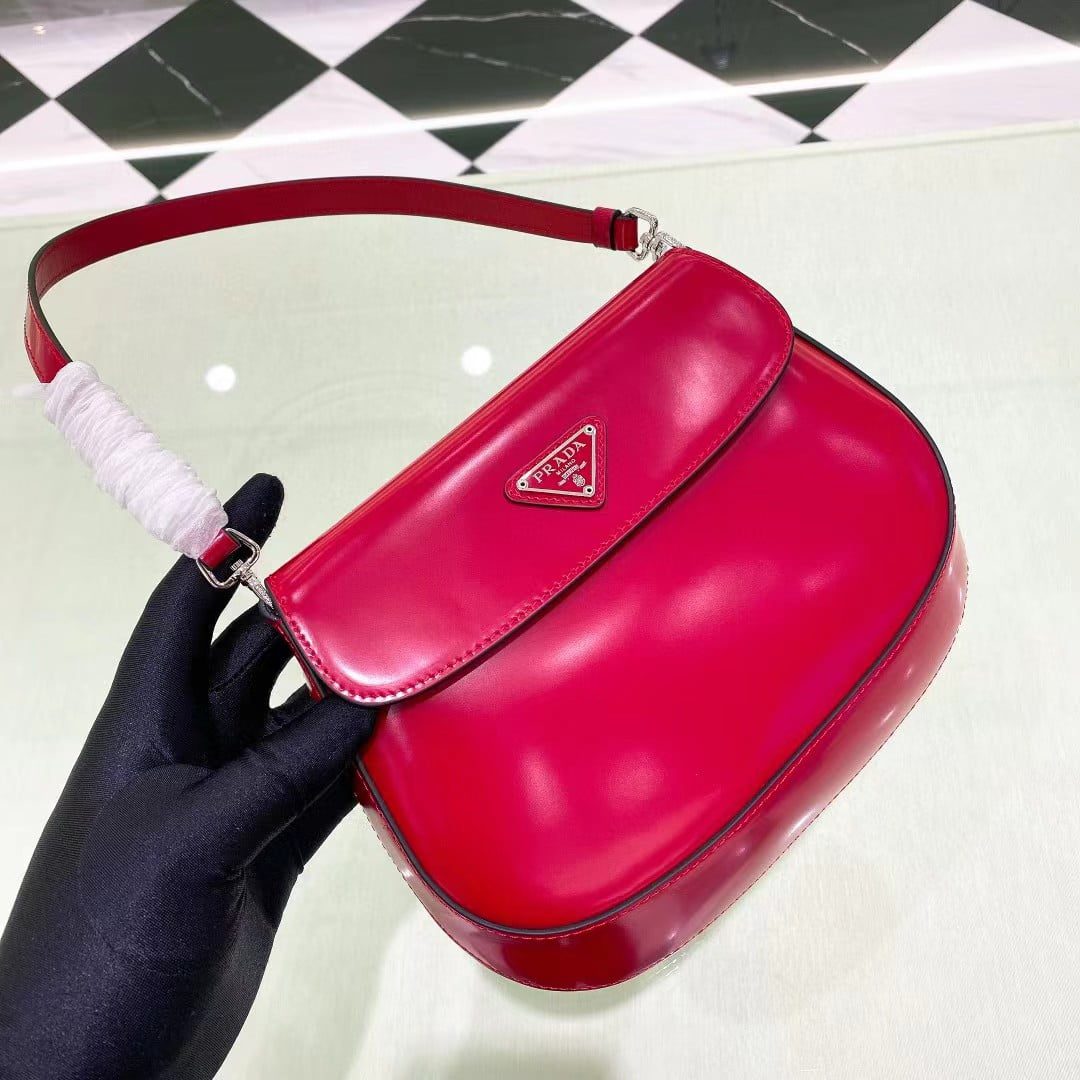 Prada Cleo Brushed Leather Shoulder Bag with Flap view 5