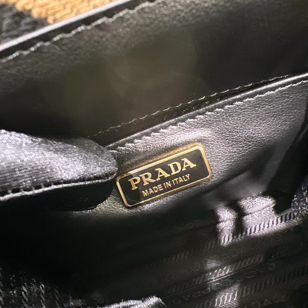 Prada Symbole Embroidered Fabric Bag 1BA355 view 11