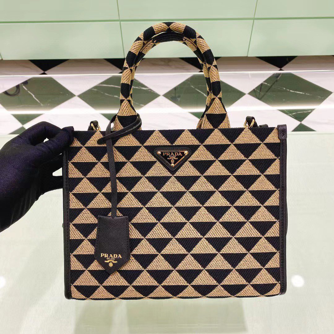 Prada Symbole Embroidered Fabric Bag 1BA355 view 14