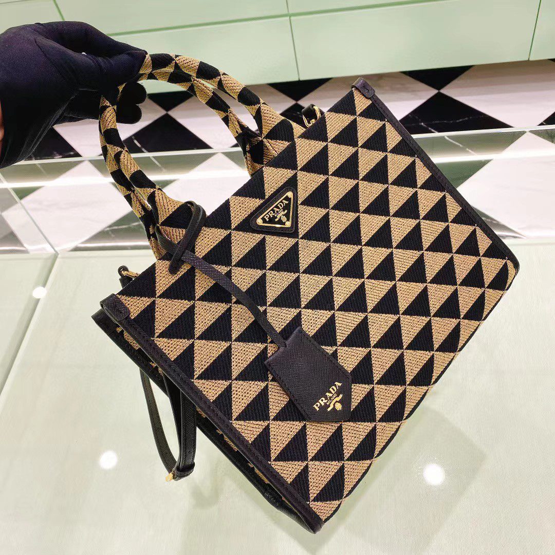 Prada Symbole Embroidered Fabric Bag 1BA355 view 15
