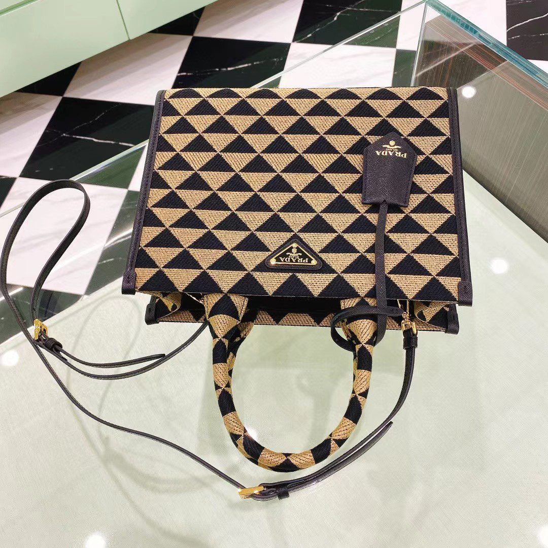 Prada Symbole Embroidered Fabric Bag 1BA355 view 18