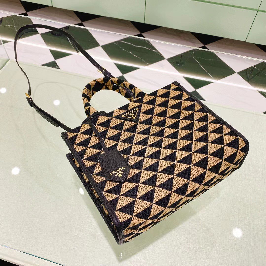 Prada Symbole Embroidered Fabric Bag 1BA355 view 19