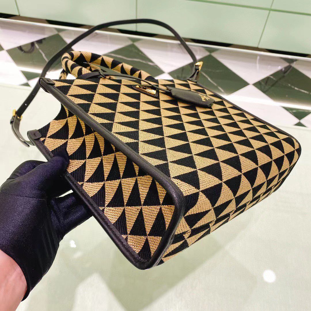 Prada Symbole Embroidered Fabric Bag 1BA355 view 20