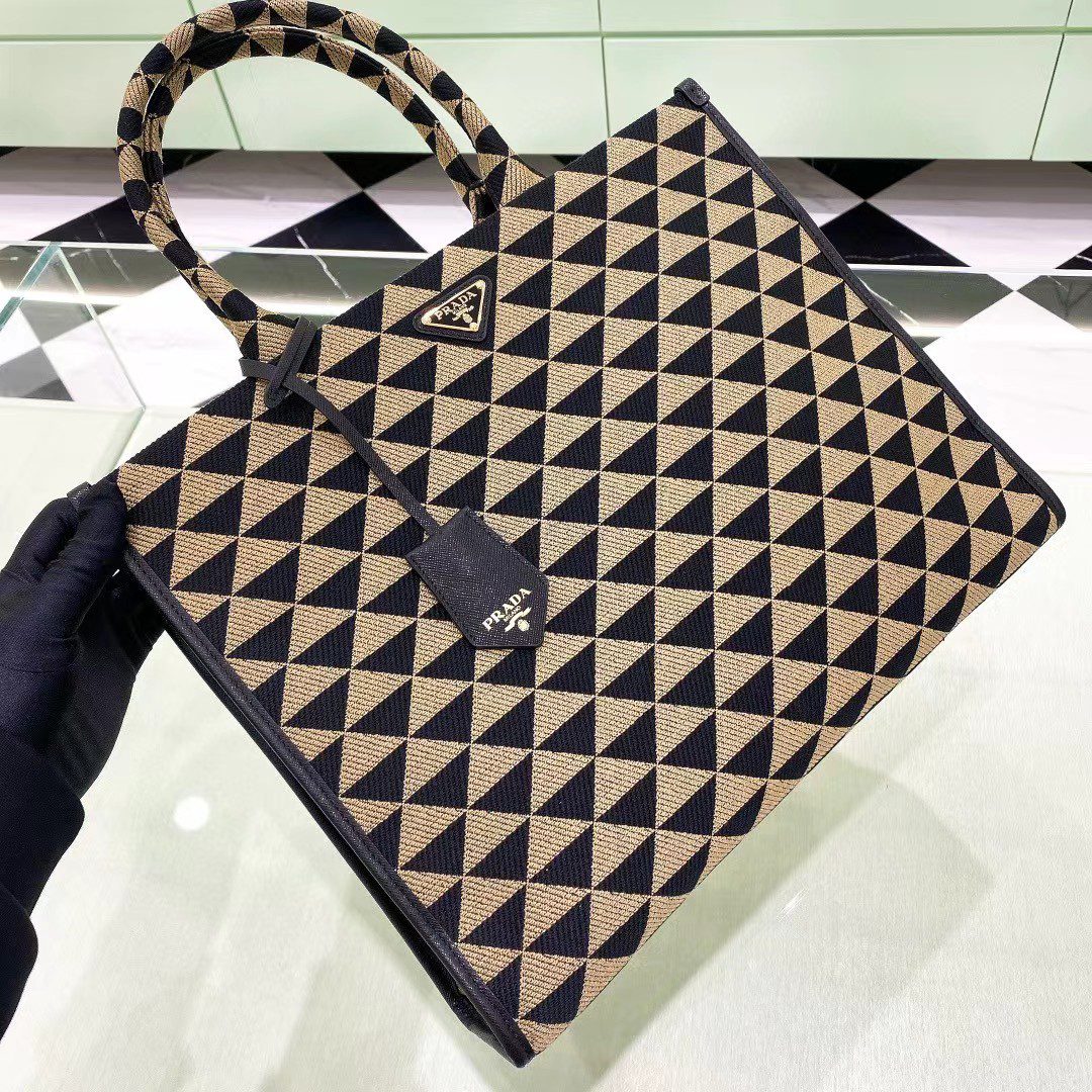 Prada Symbole Embroidered Fabric Bag 1BA355 view 22