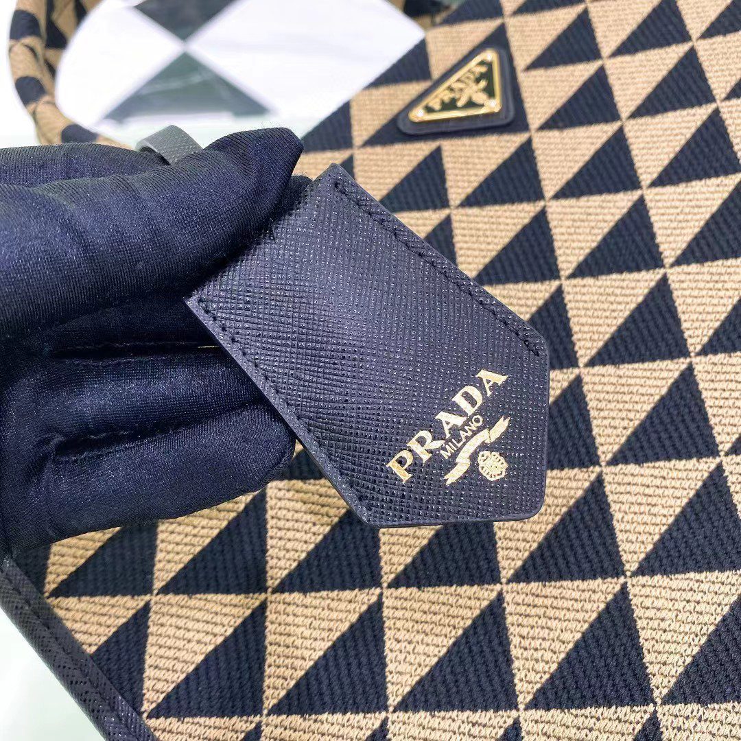 Prada Symbole Embroidered Fabric Bag 1BA355 view 8