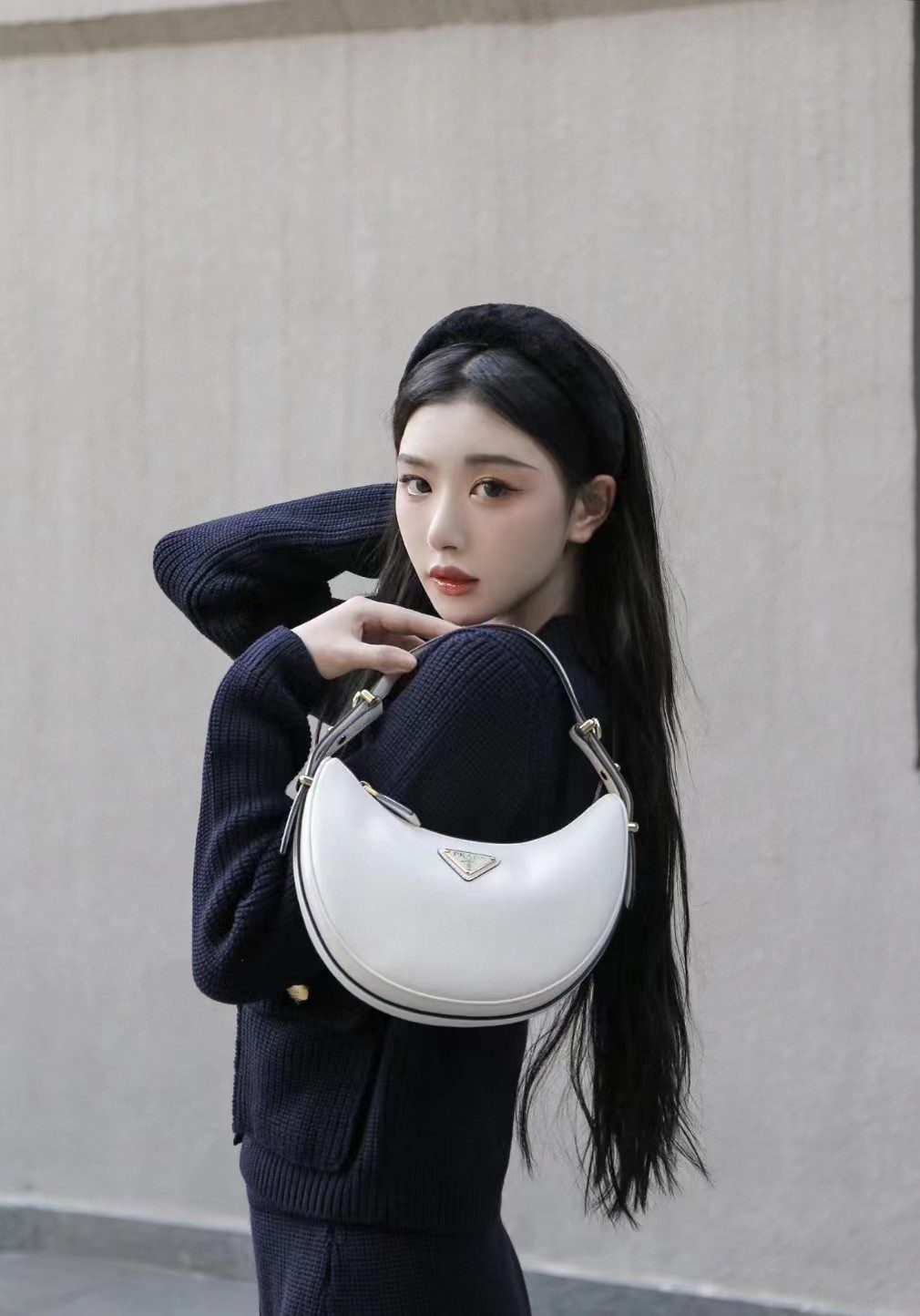 Prada Arque Leather Shoulder Bag 1BC194 view 31