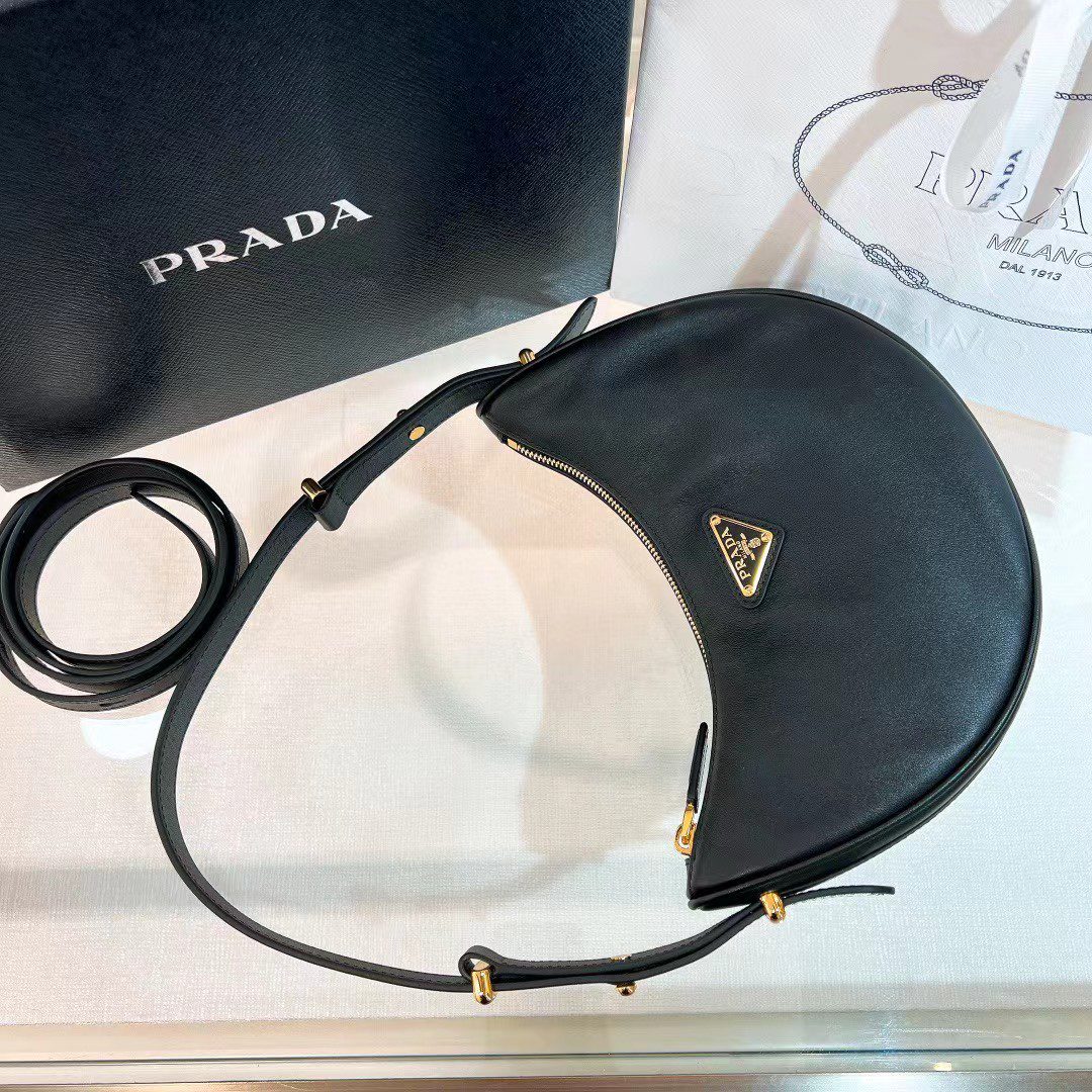 Prada Arque Leather Shoulder Bag 1BC194 view 7