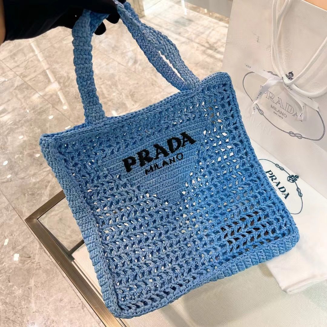 Prada Crochet Tote Bag 1BG393 view 1