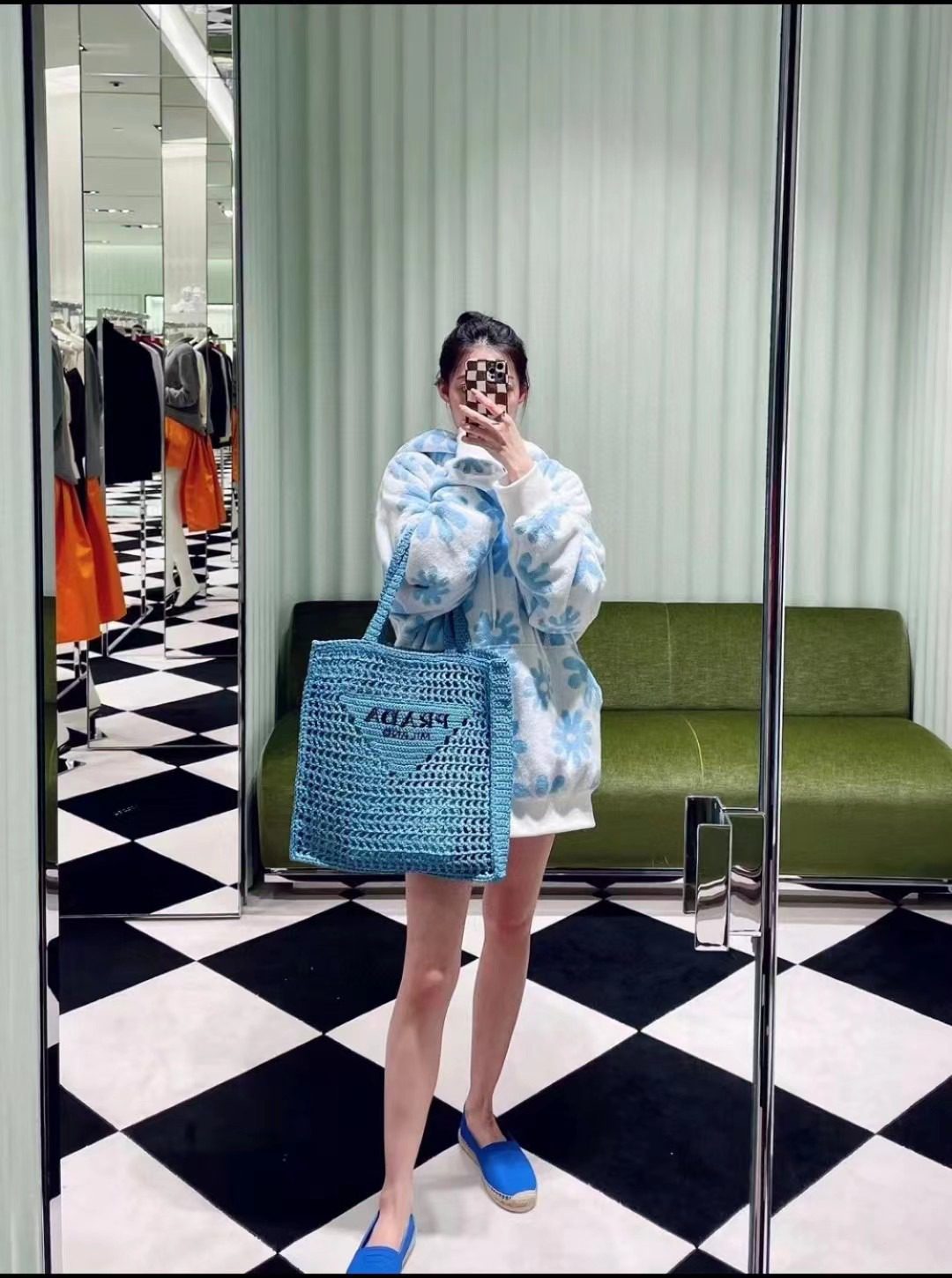Prada Crochet Tote Bag 1BG393 view 10
