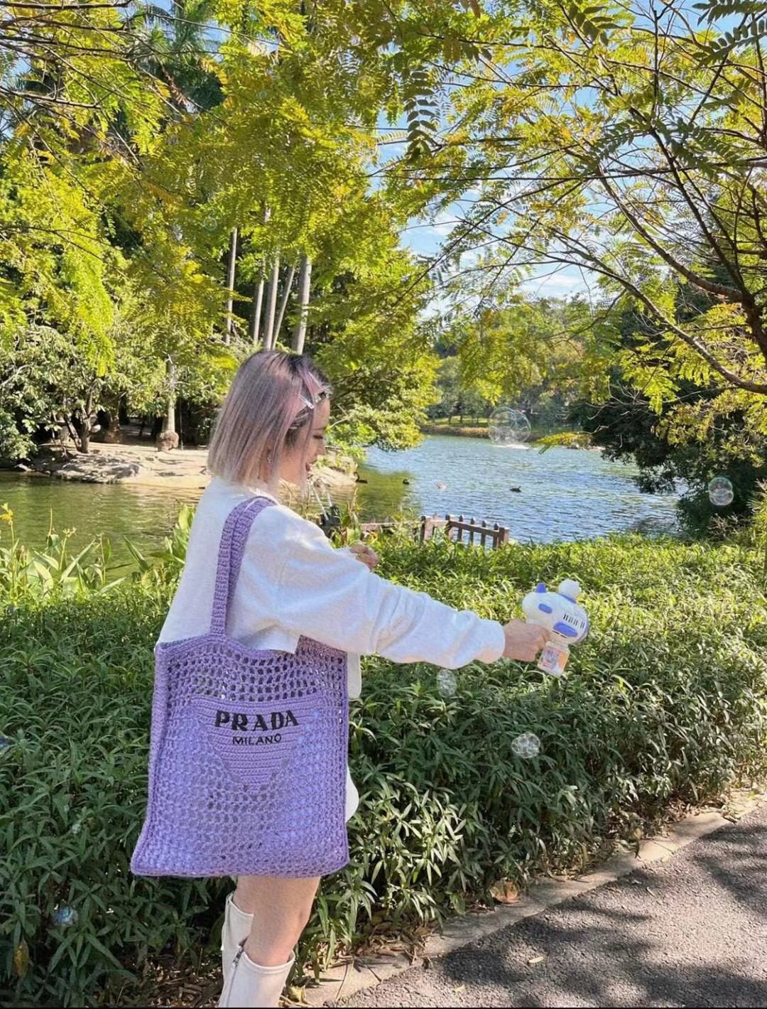 Prada Crochet Tote Bag 1BG393 view 10