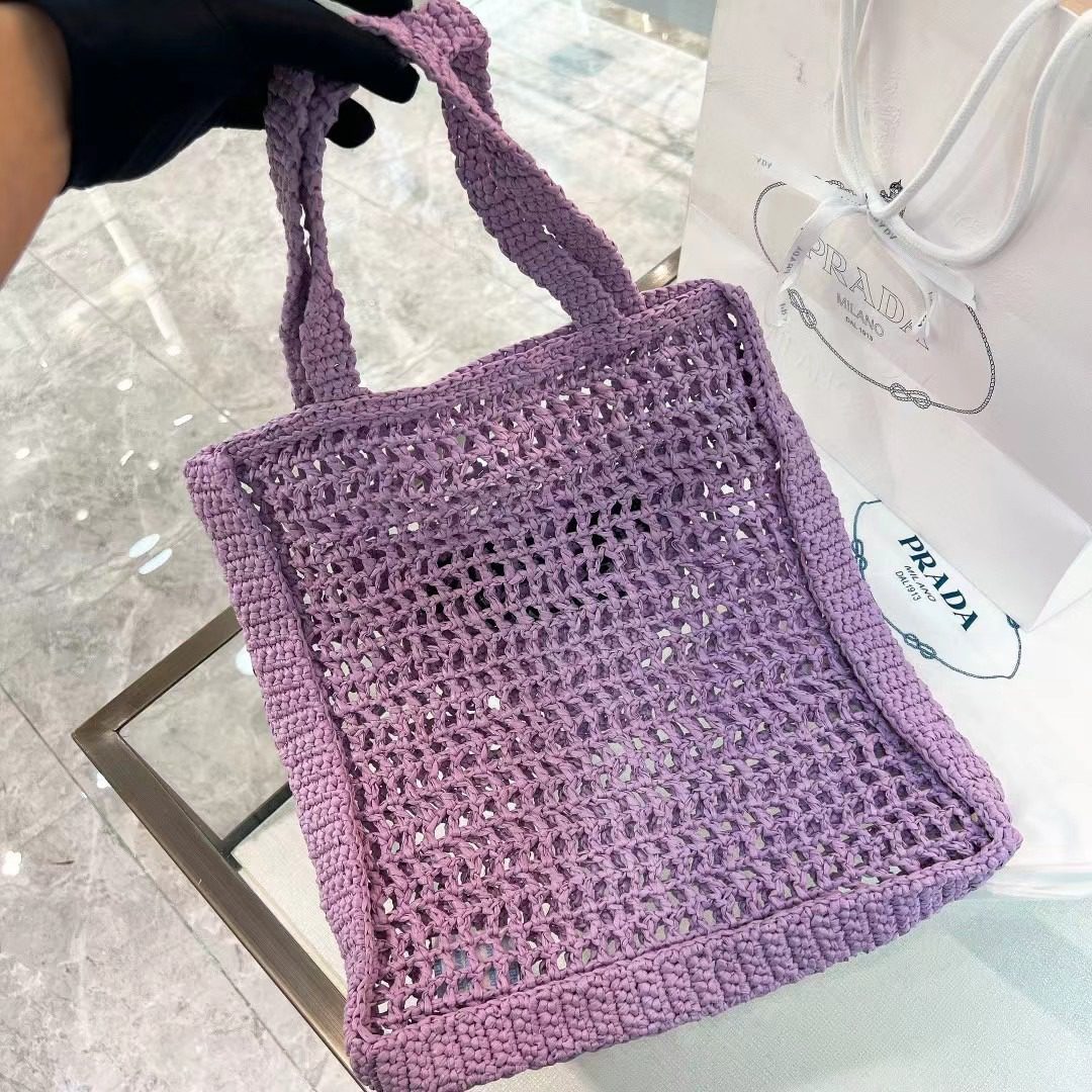 Prada Crochet Tote Bag 1BG393 view 3