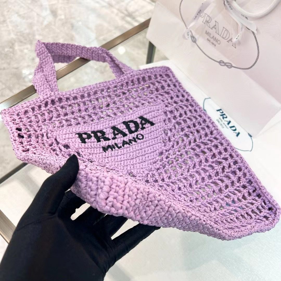 Prada Crochet Tote Bag 1BG393 view 4
