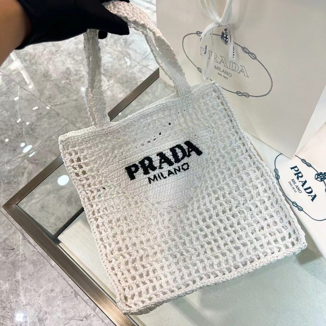 Prada Crochet Tote Bag 1BG393 view 1