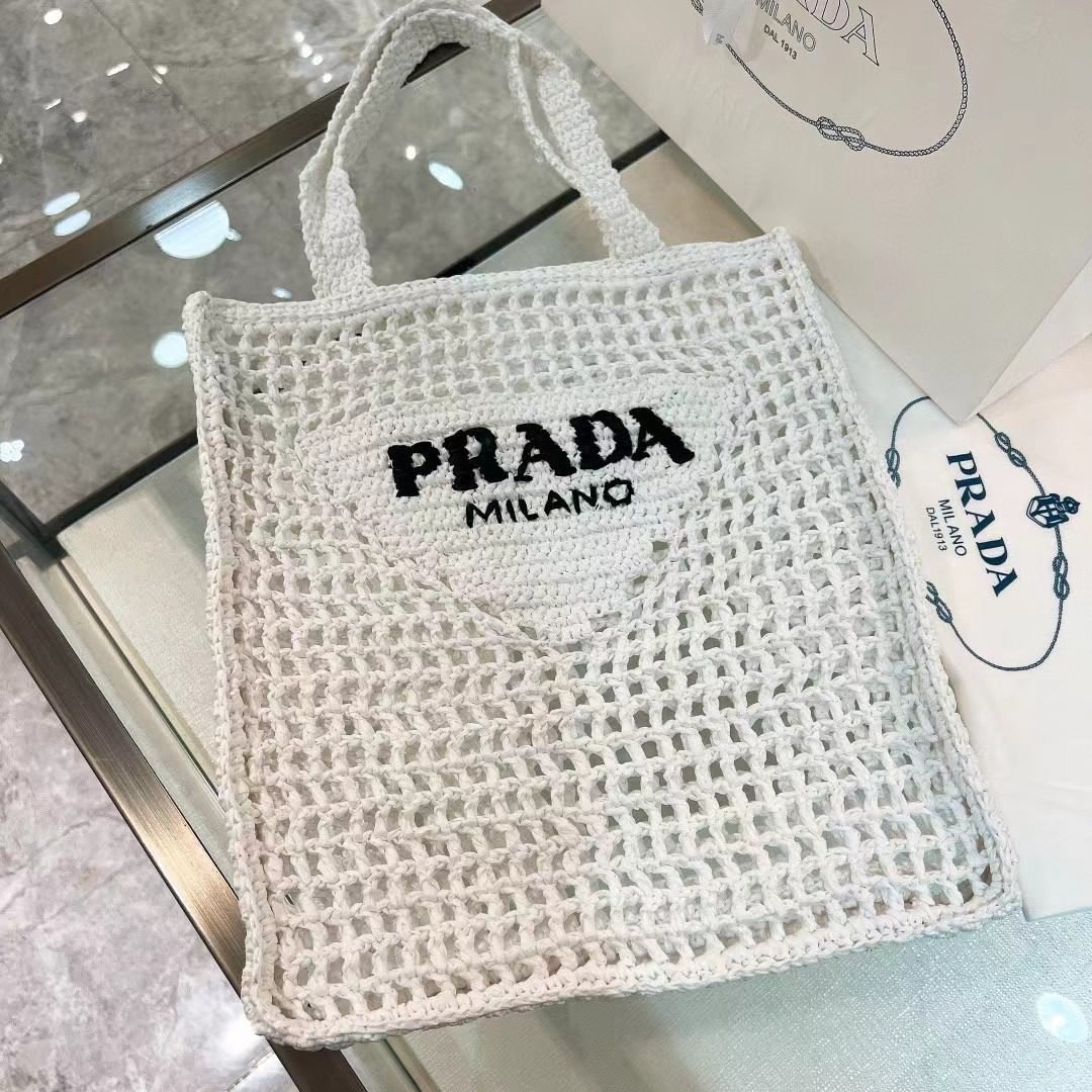 Prada Crochet Tote Bag 1BG393 view 2