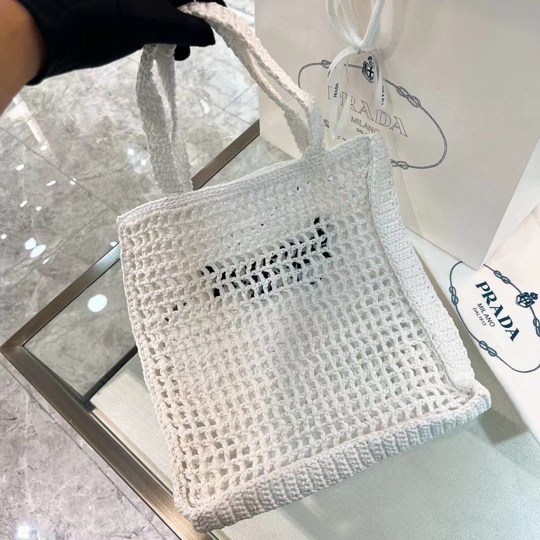 Prada Crochet Tote Bag 1BG393 view 3