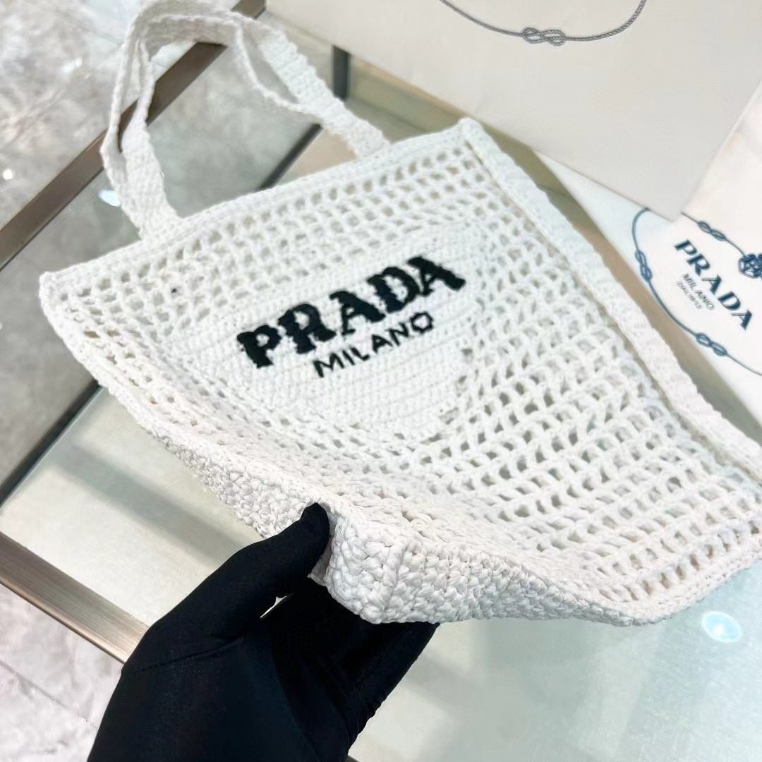 Prada Crochet Tote Bag 1BG393 view 6