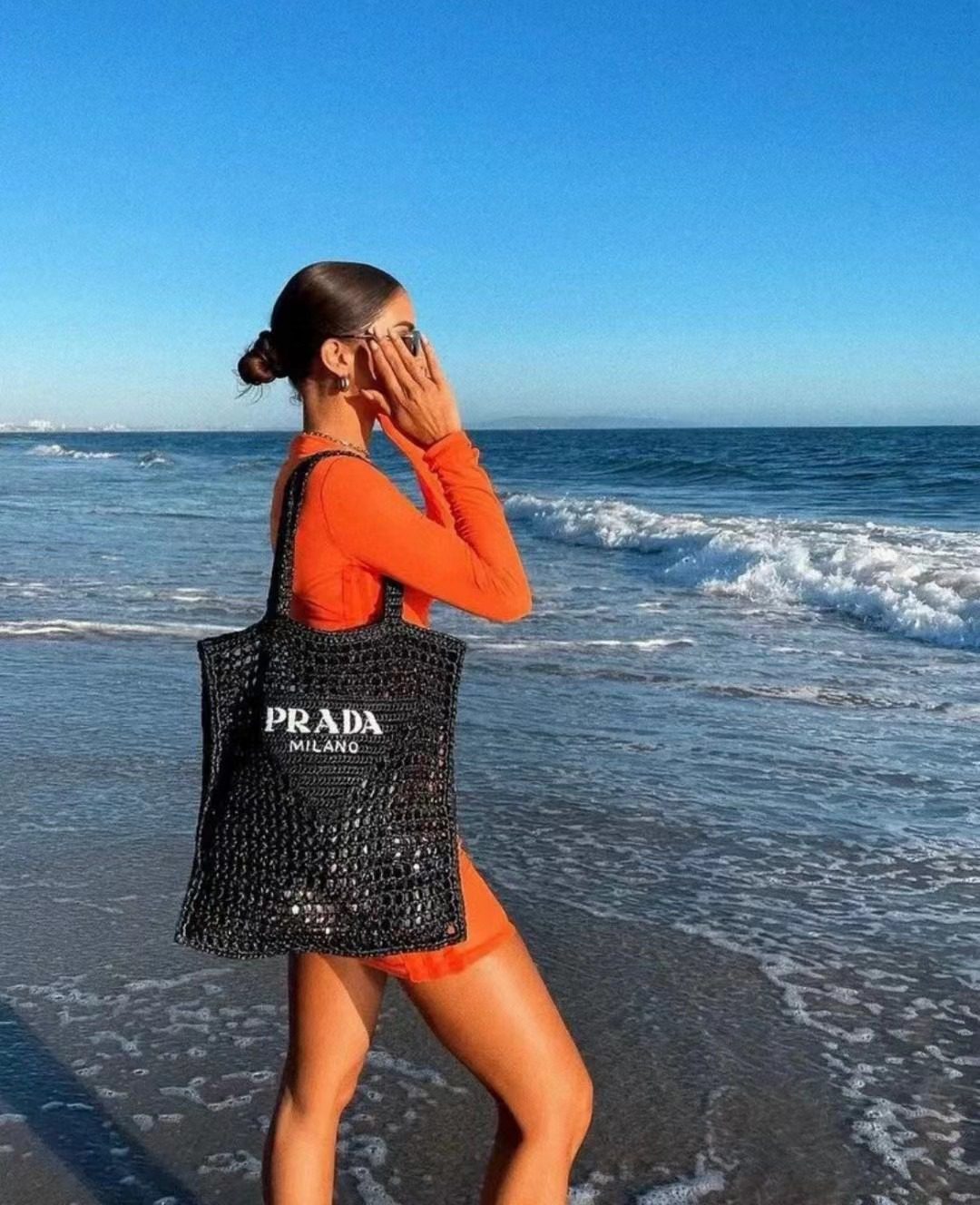 Prada Crochet Tote Bag 1BG393 view 9