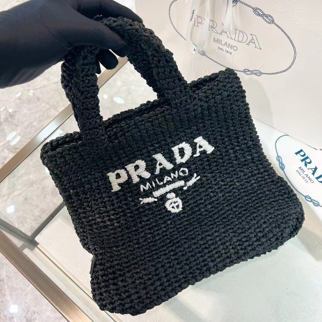 Prada Small Crochet Tote Bag 1BG422 view 2