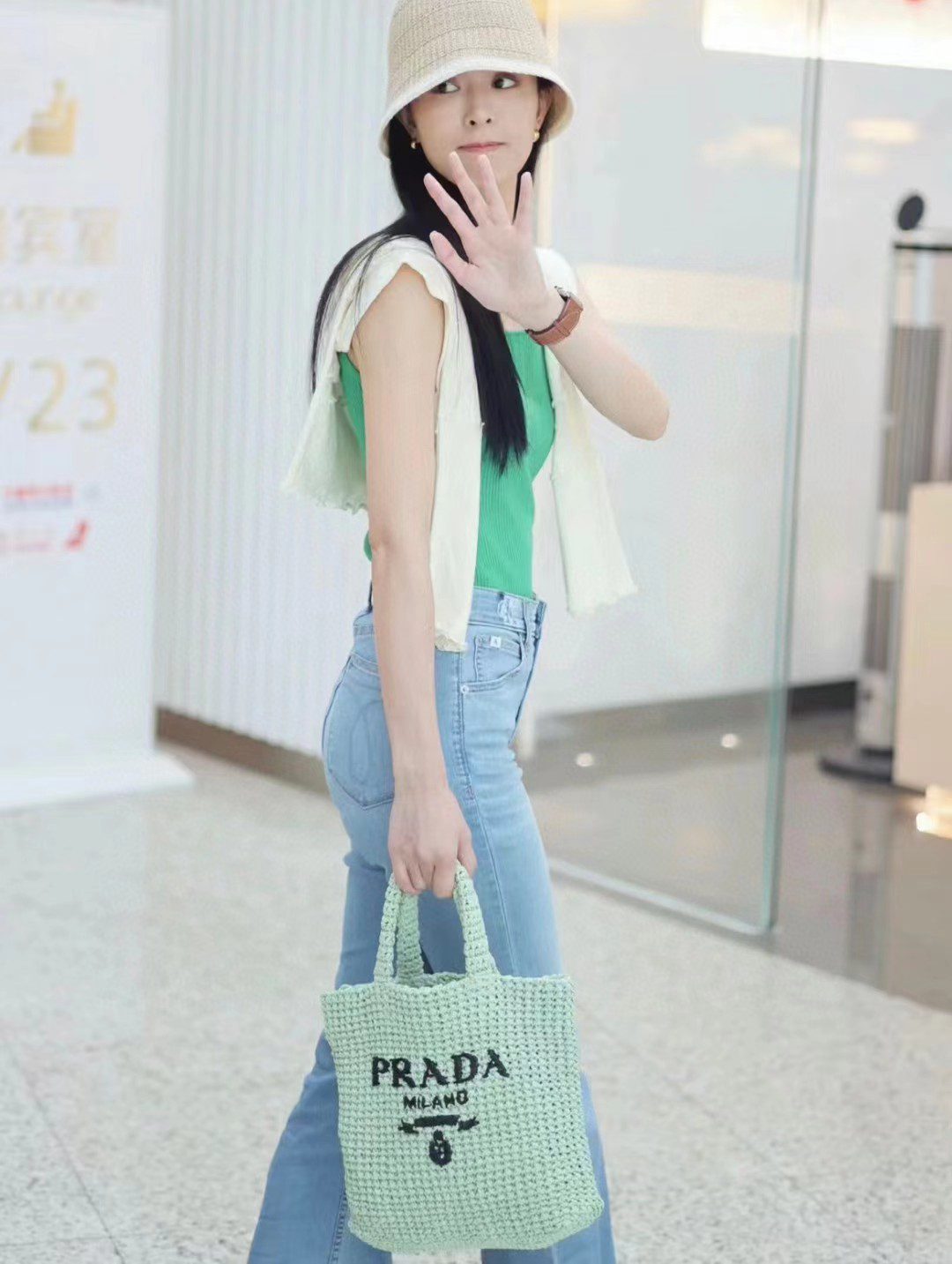 Prada Small Crochet Tote Bag 1BG422 view 10