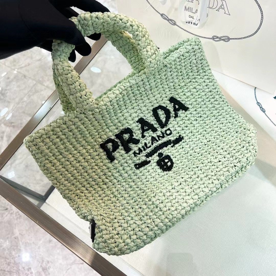 Prada Small Crochet Tote Bag 1BG422 view 2