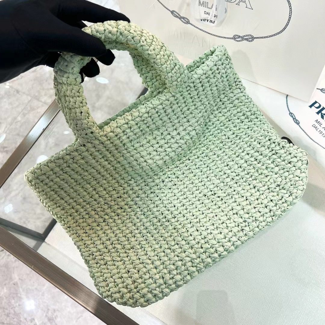 Prada Small Crochet Tote Bag 1BG422 view 3