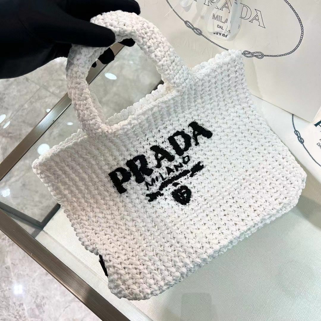 Prada Small Crochet Tote Bag 1BG422 view 2