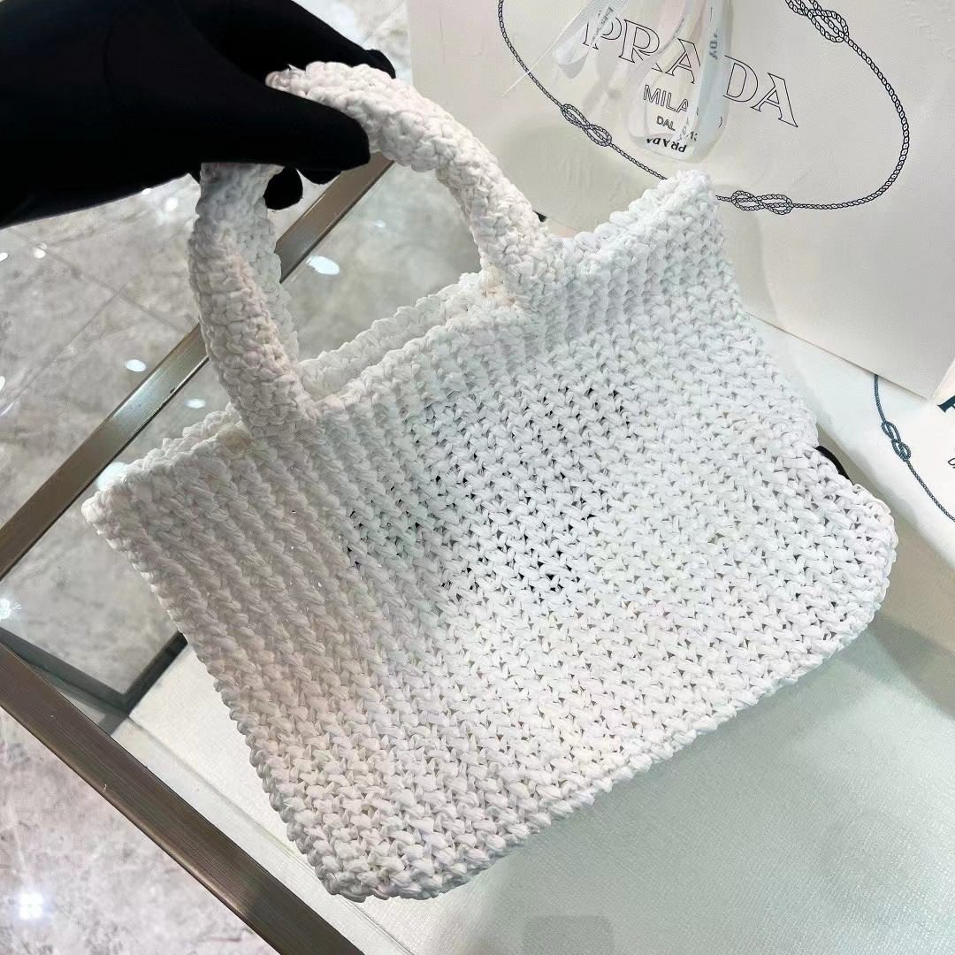 Prada Small Crochet Tote Bag 1BG422 view 3