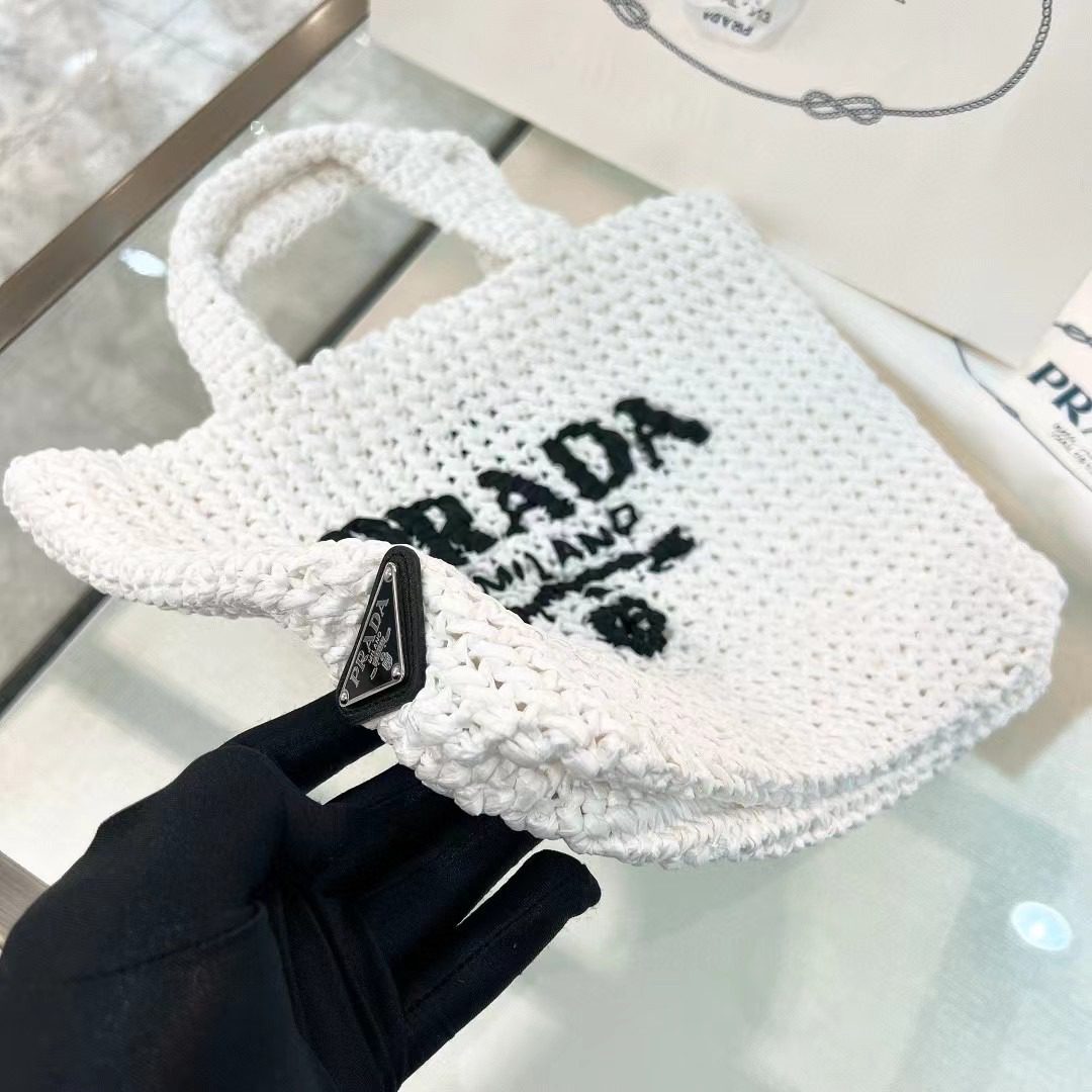 Prada Small Crochet Tote Bag 1BG422 view 6