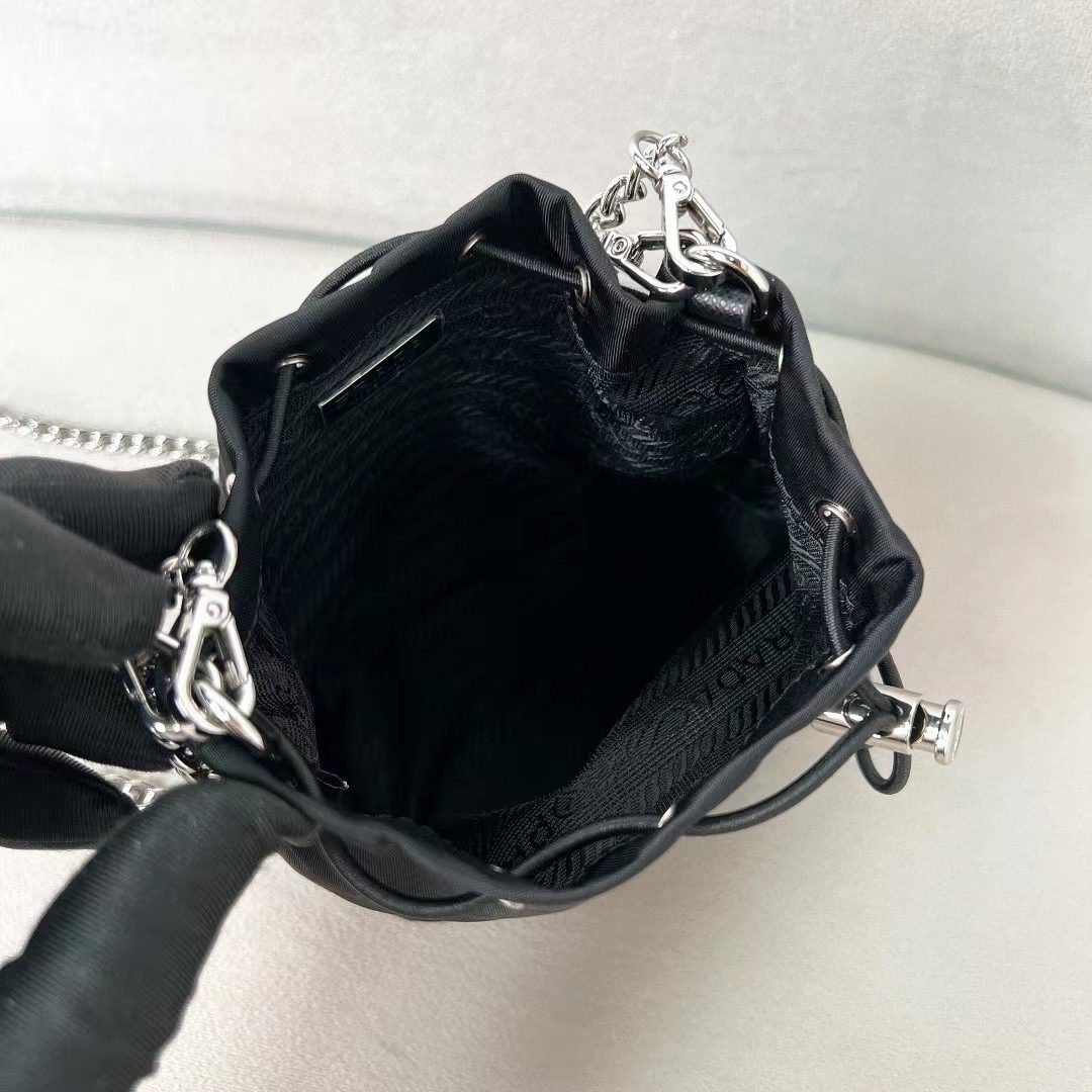 Prada Mini Drawstring Bucket Bag view 7