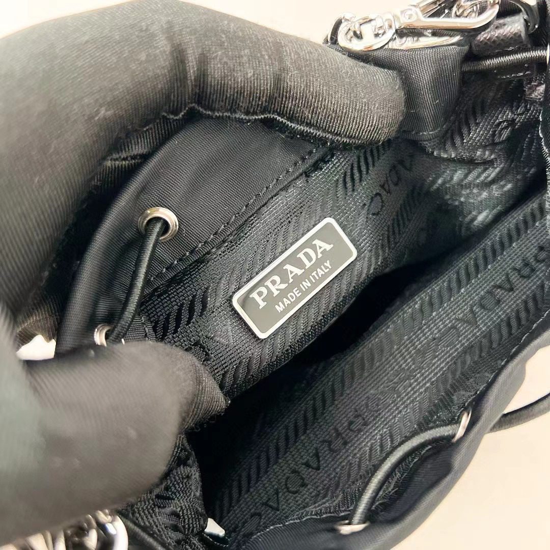 Prada Mini Drawstring Bucket Bag view 8