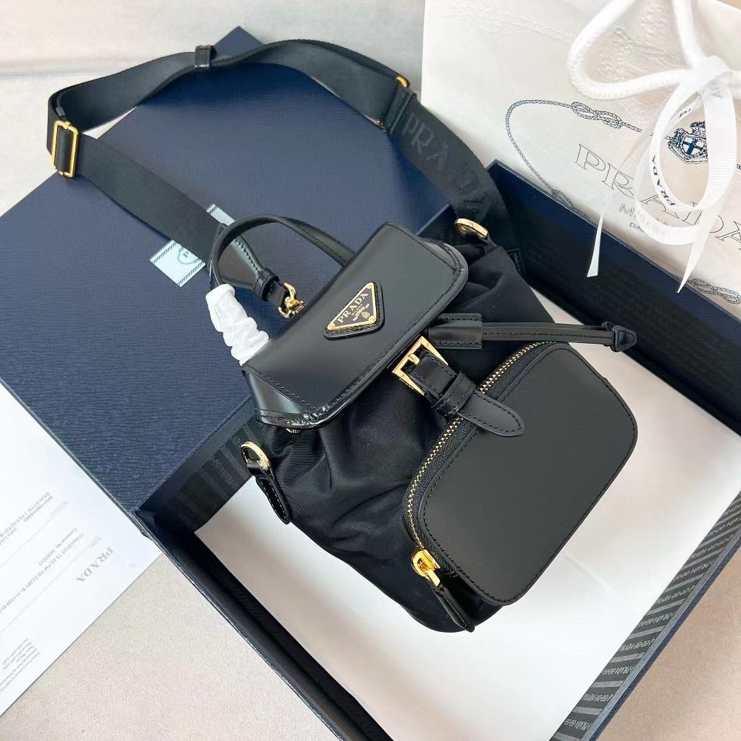 Prada Re-Nylon and Brushed Leather Bag 1BZ075 view 1