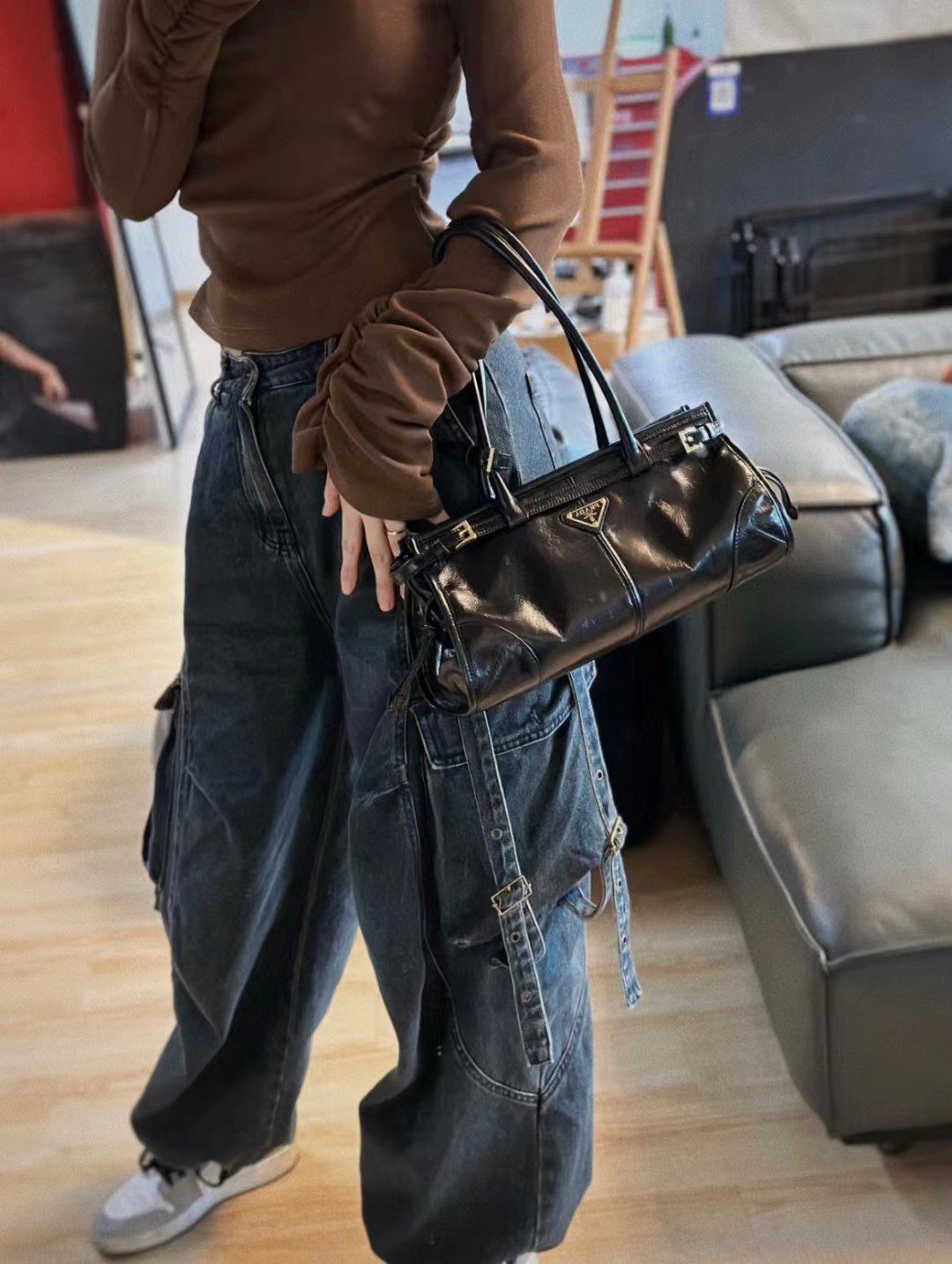 Prada LuxSoft Leather Handbag 1BA426 view 10