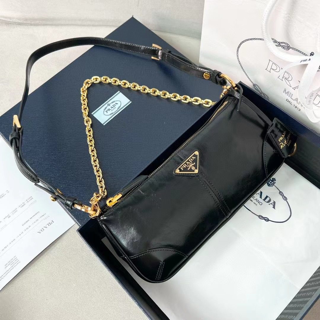 Prada Re-Edition 2002 Medium Leather Shoulder Bag 1BC221 view 1