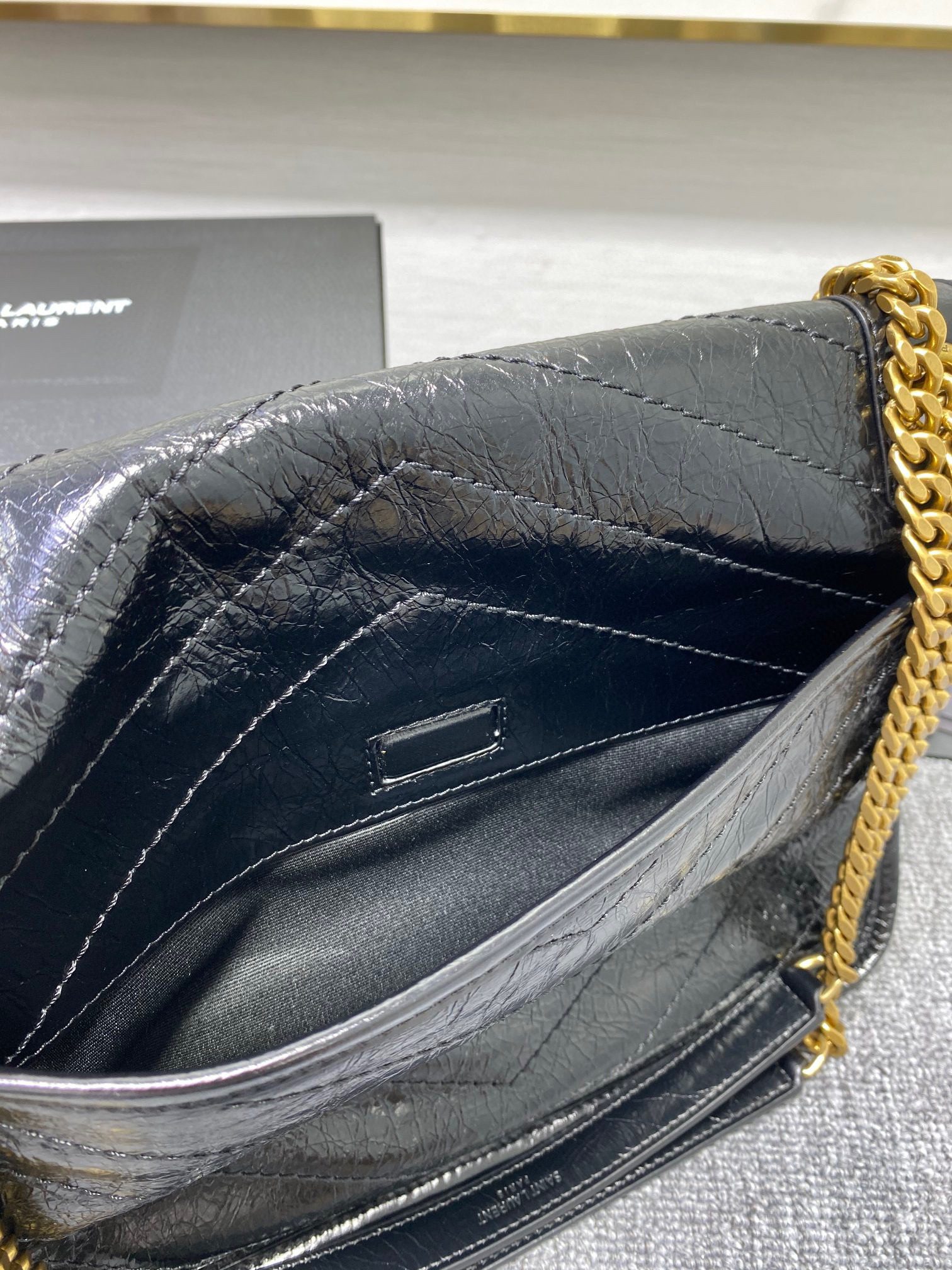 Saint Laurent Niki Bag in Crinkled Calfskin view 7