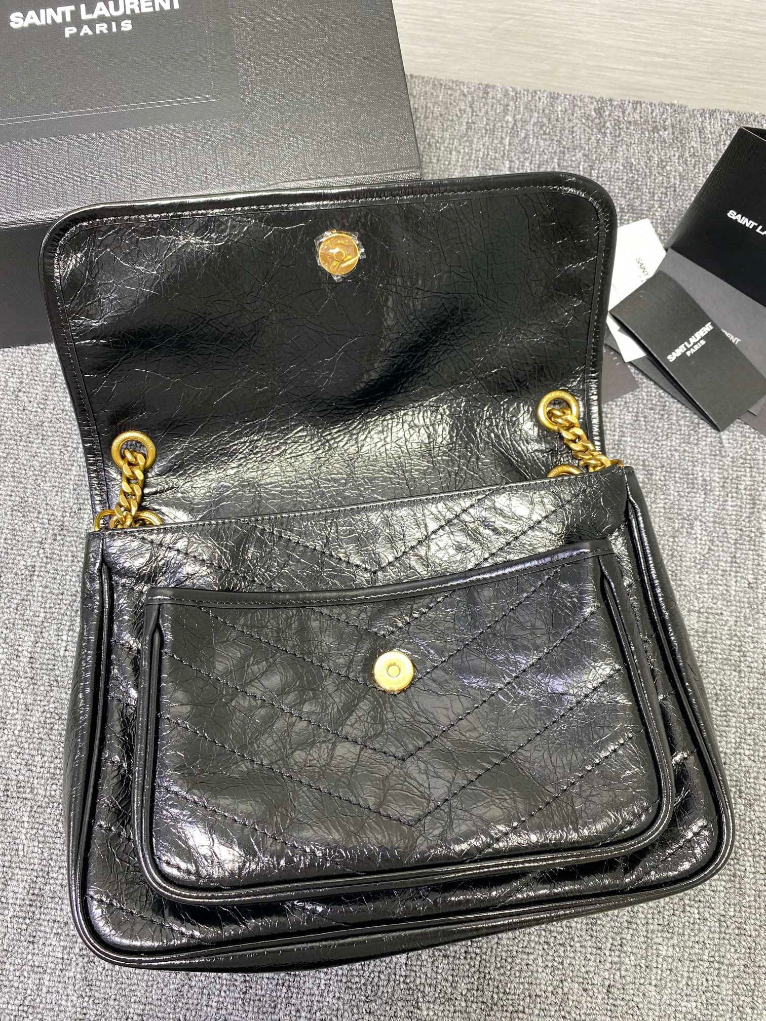 Saint Laurent Niki Bag in Crinkled Calfskin view 9