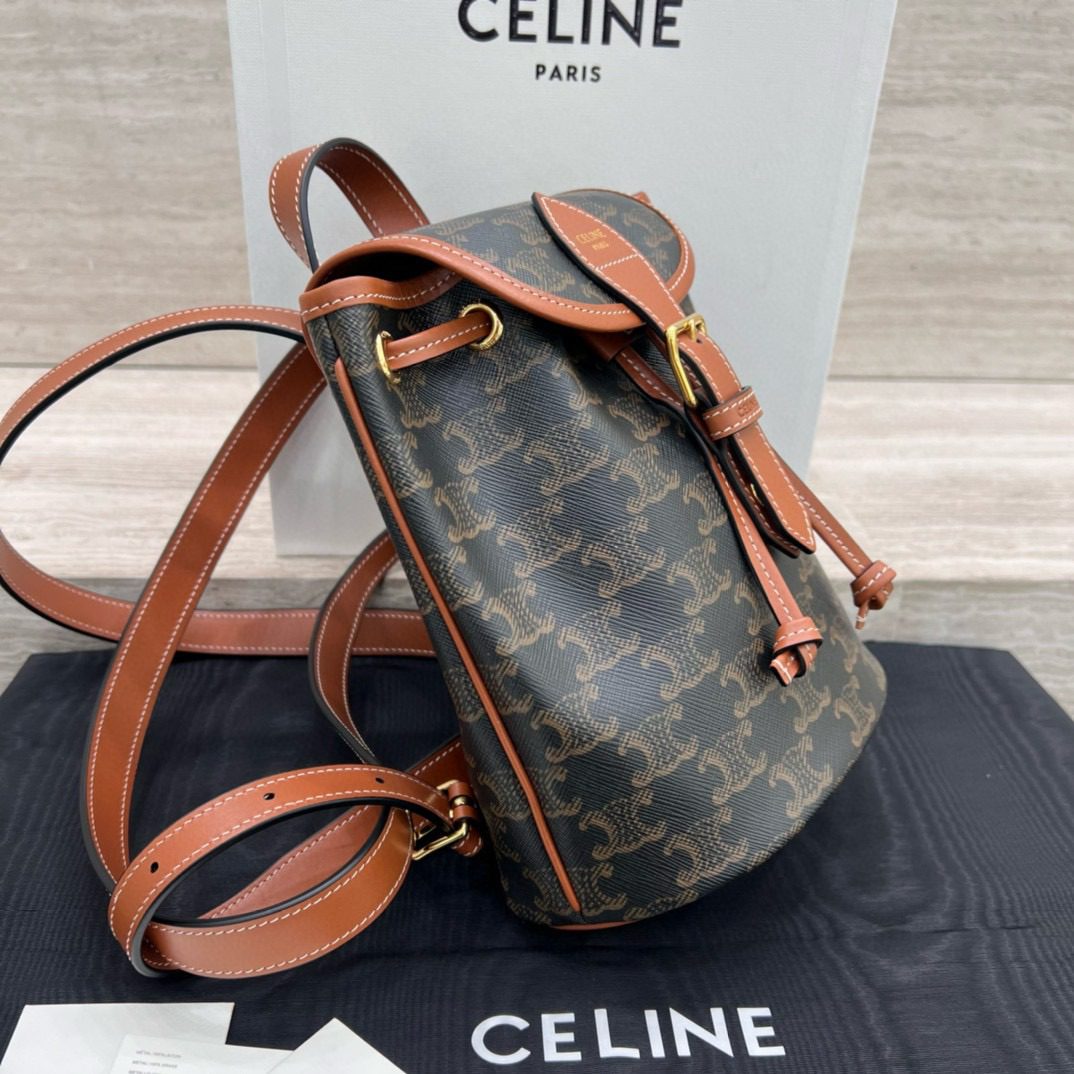 Celine FOLCO Triomphe Canvas Mini Backpack view 2