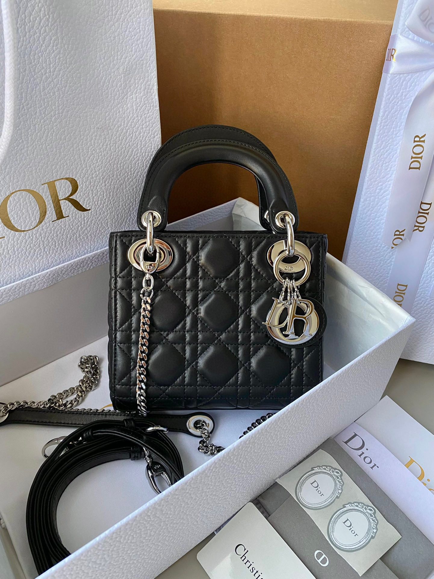Dior Mini Lady Bag Lambskin view 3
