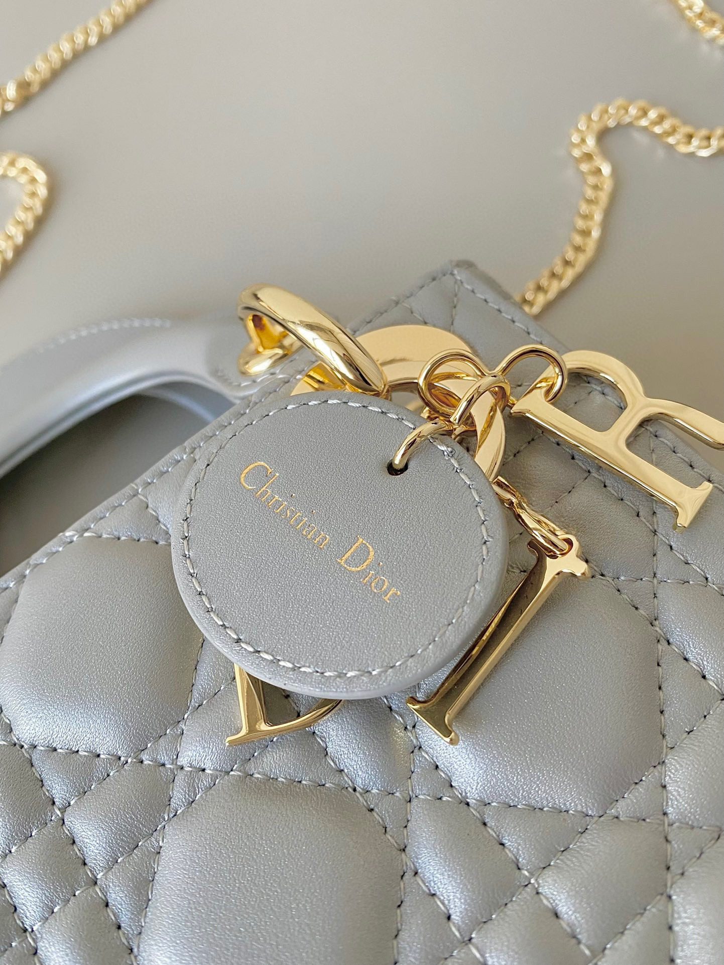 Dior Mini Lady Bag Pearlescent Lambskin view 3