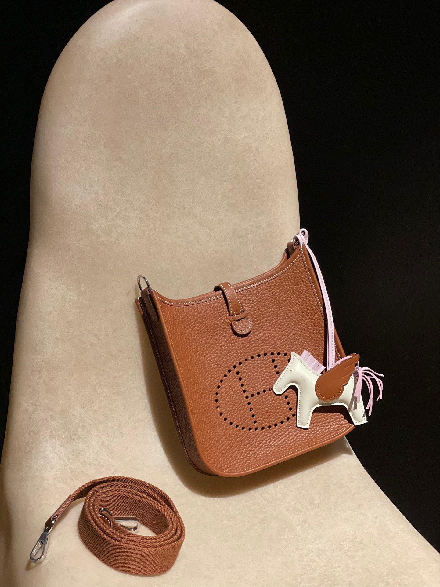 Hermès Mini Evelyne Clemence leather view 1