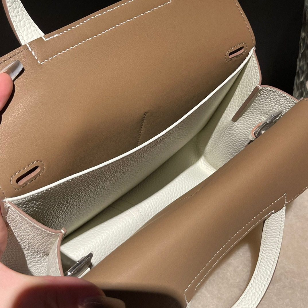 Hermès Halzan 25 :0T+D0 Clemence leather view 7