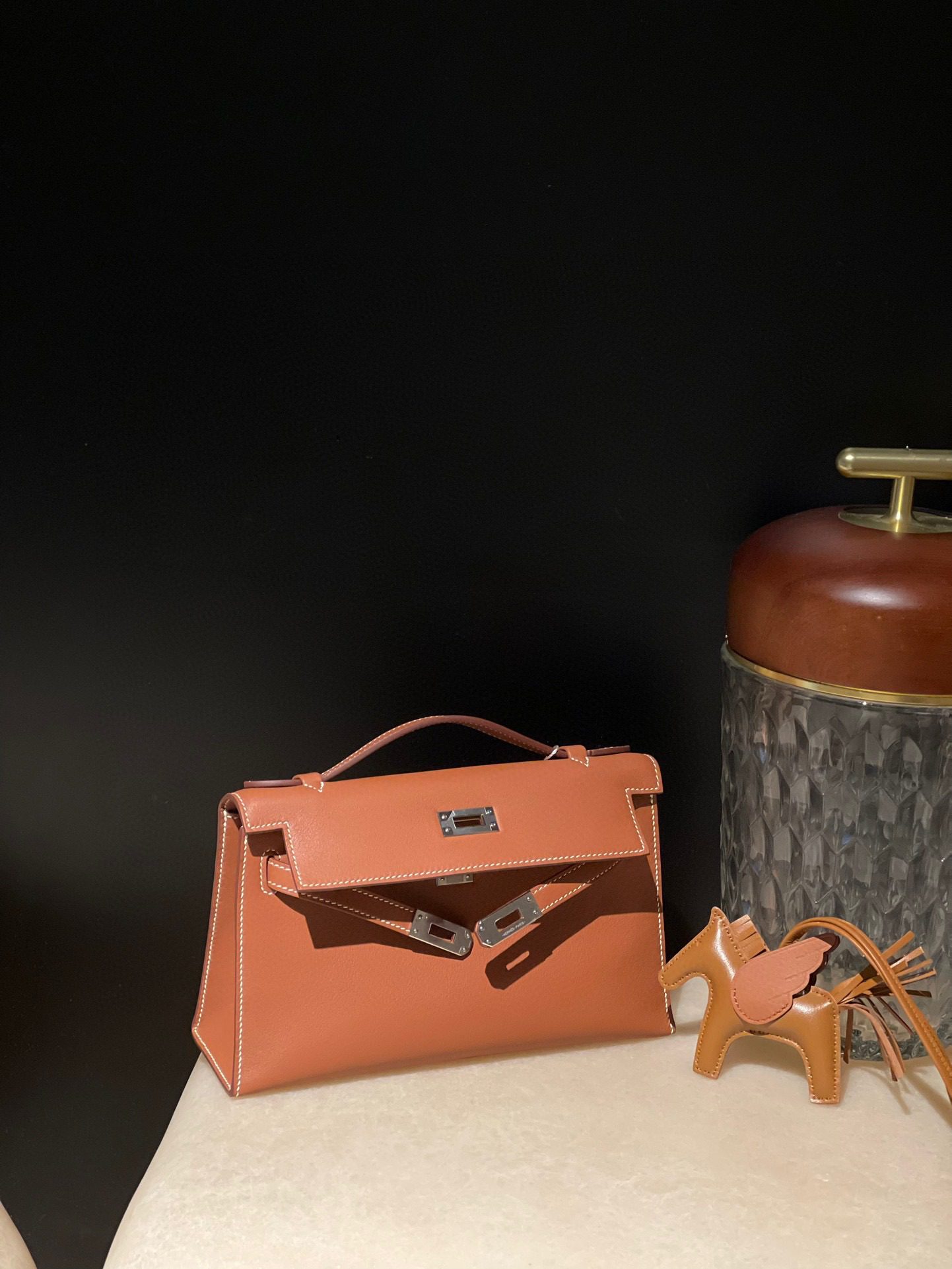 Hermès Kelly Pochette Swift leather view 1