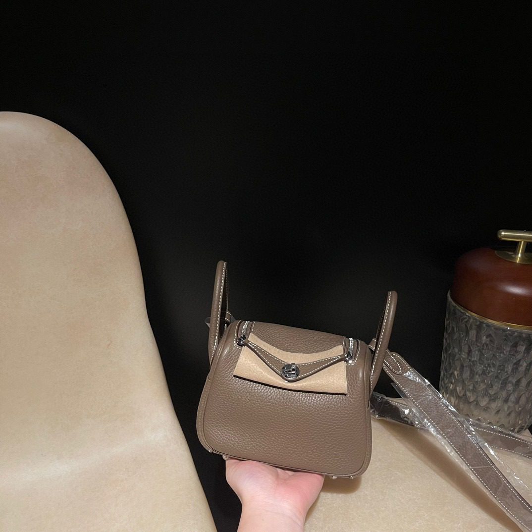 Hermès Mini Lindy Clemence leather view 2